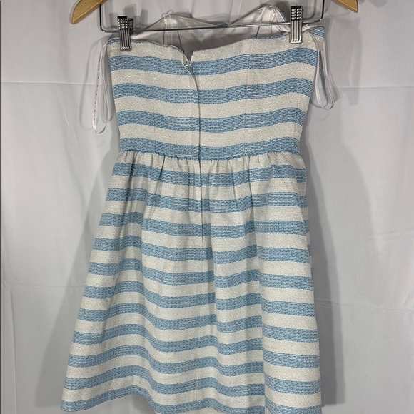Lilly Pulitzer Striped Blue and White Strapless Dress Size 00 - Picture 5 of 9